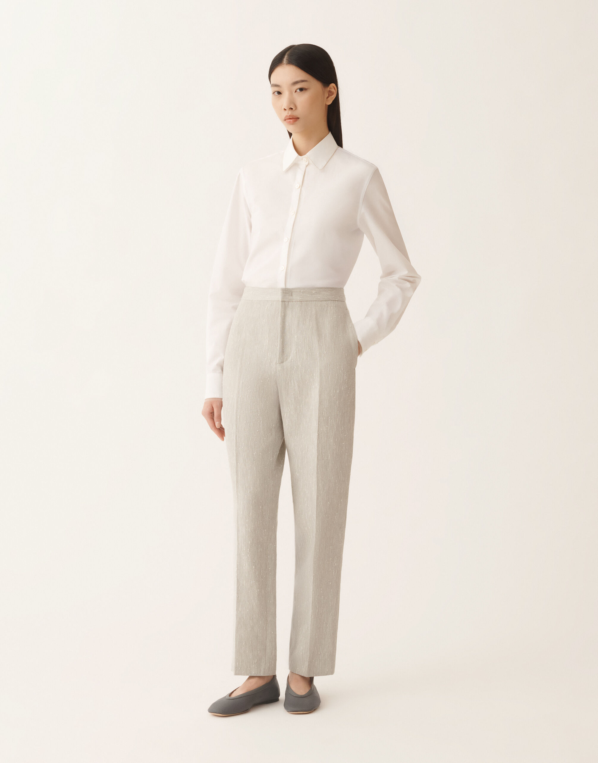 Fabiana Filippi Montefalco Pants in ice fil coupé goccia tailoring Gray PAD266F326D9570000