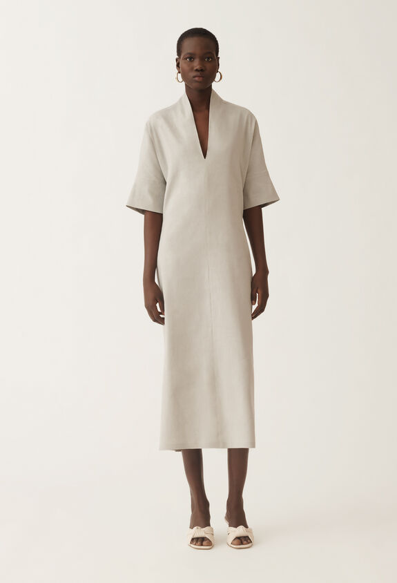 Fabiana Filippi Kleid aus Leinen und Stretch-Viskose, stahl STAHL ABDC02F119H5490000