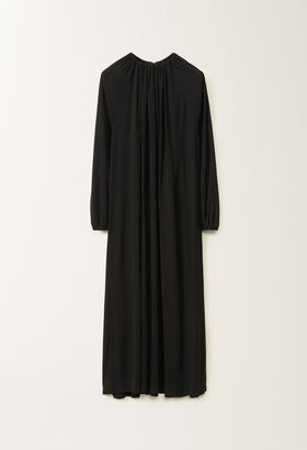 Fabiana Filippi VISCOSE JERSEY LONG SLEEVE DRESS WITH DRAPED COLLAR WHITE ABD265F175L1670000