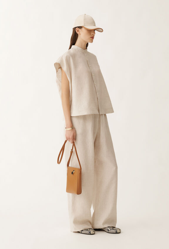 Fabiana Filippi Linen canvas shirt, greige GREIGE CAD275F883L3770000