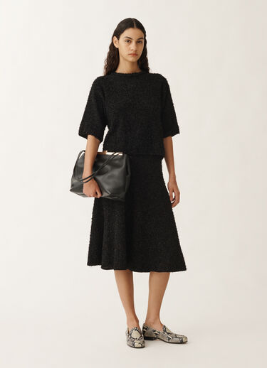 Fabiana Filippi Tweed-effect T-shirt, black BLACK MAD265F123L1670000