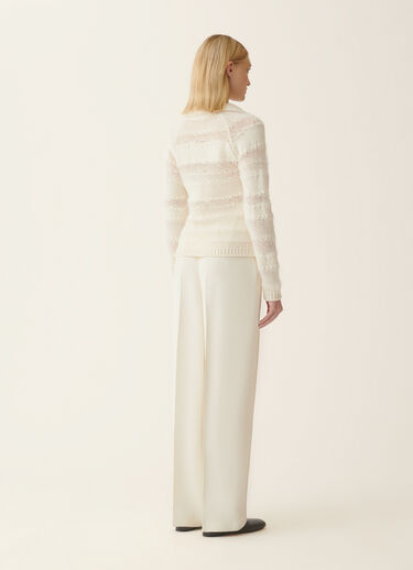 Platinum mohair and micro-sequin striped sweater, raffia Fabiana Filippi Platinum mohair and micro-sequin striped sweater, raffia Raffia MAD226F459M4510000
