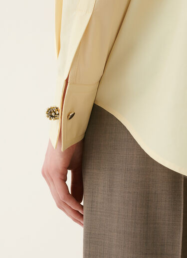 Long poplin shirt, vanilla yellow Fabiana Filippi Long poplin shirt, vanilla yellow Vanilla yellow CAD226F693D6500000