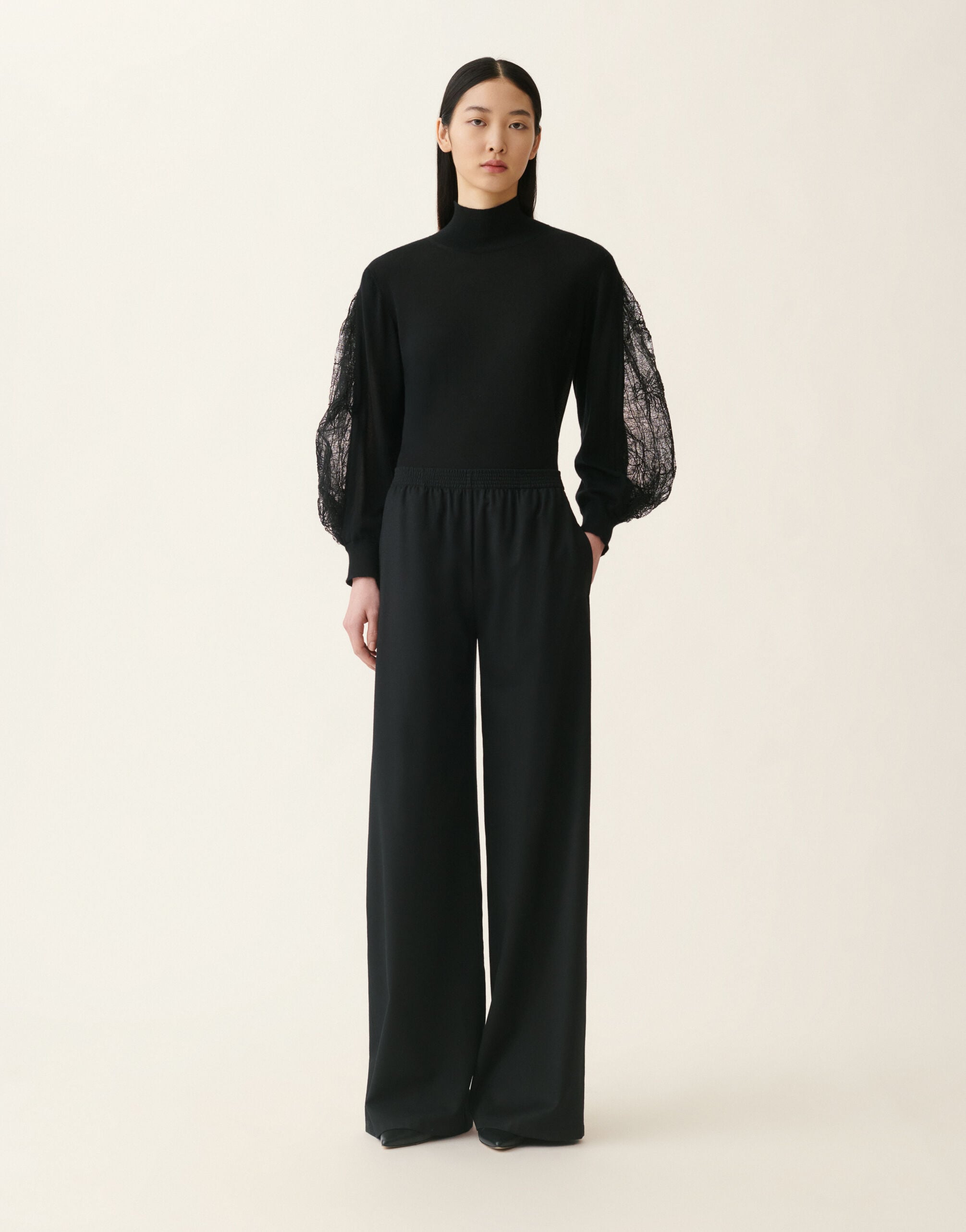 Fabiana Filippi Oversized cargo flannel trousers, black Black PAD226F291M3780000