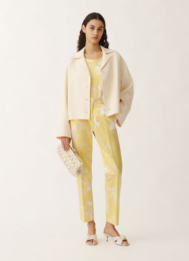Fabiana Filippi Tilia-print silk top, cedar YELLOW TPD265F465D8270000