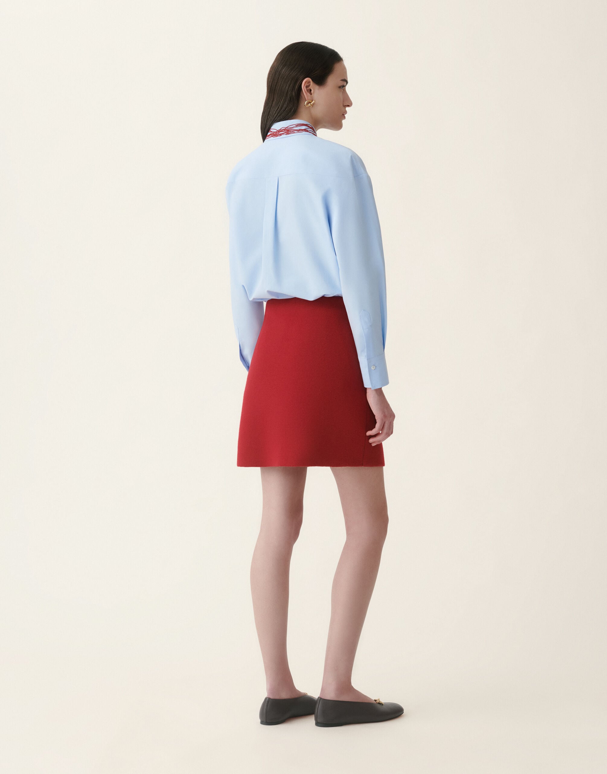 Fabiana Filippi Minigonna in lana merino, rosso Rosso GND216F325D4620000