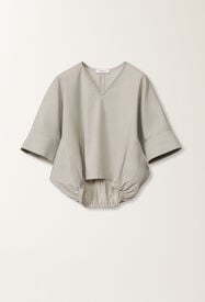 Fabiana Filippi Top in lino e viscosa stretch, acciaio STEEL TPDC02F361H5500000