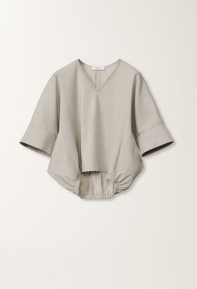 Fabiana Filippi Stretch viscose and linen top, steel STEEL TPDC02F361H5500000