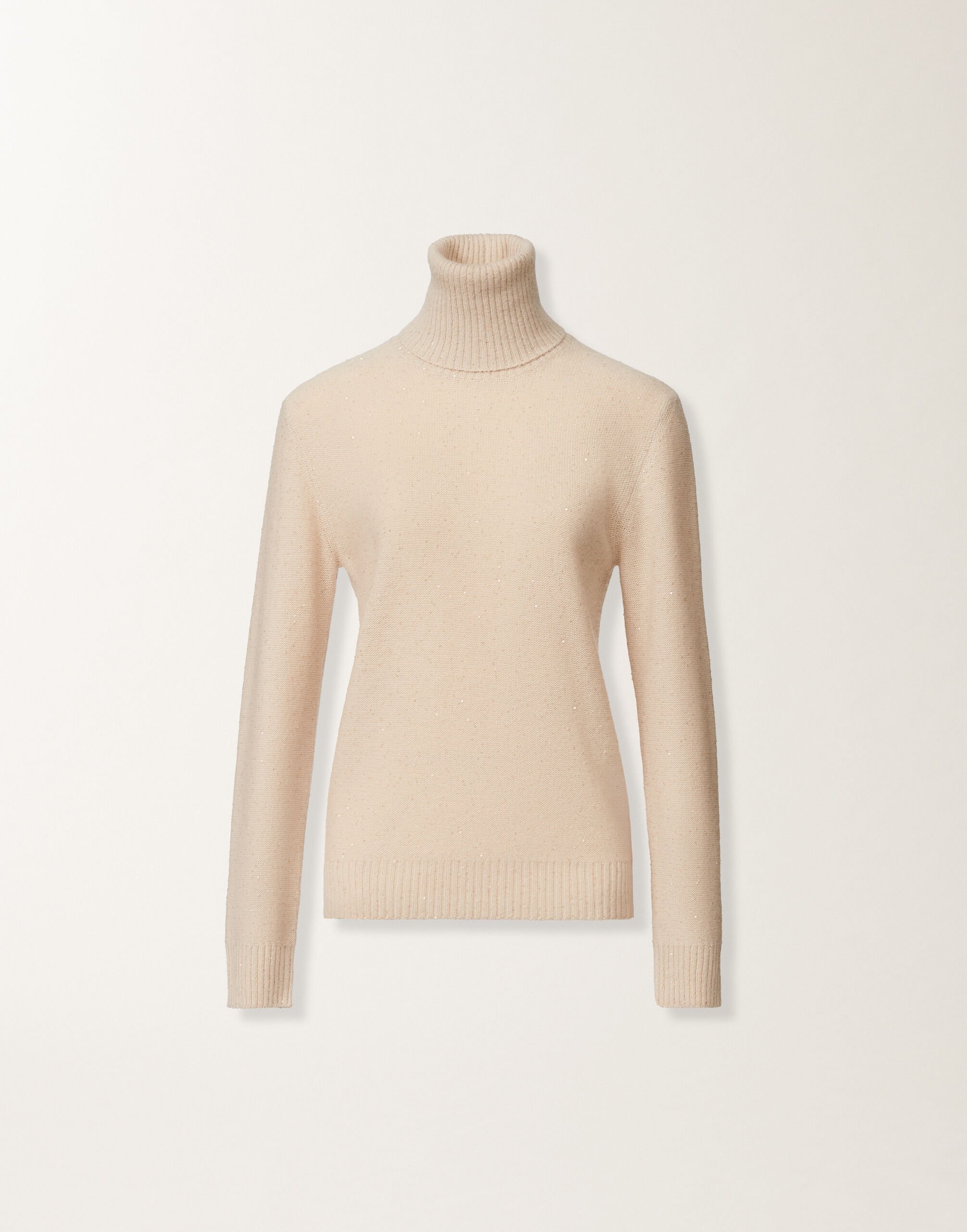 Fabiana Filippi Pullover aus Wolle und Seide mit Pailletten, seilbraun Beige MAD215F066D2960000