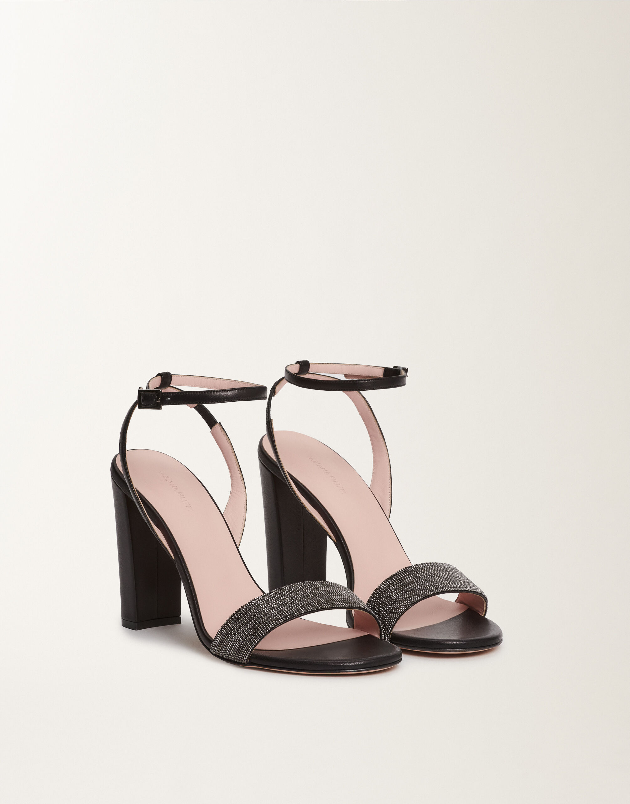 Nappa leather sandals, black for Women | Fabiana Filippi®