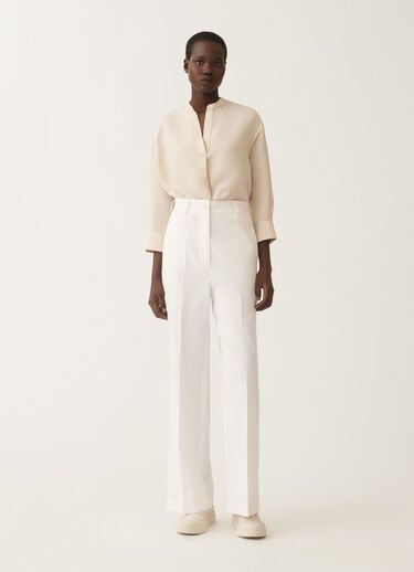 Fabiana Filippi Stretch viscose and linen trousers, optical white OPTICAL WHITE PADC02F411H5490000