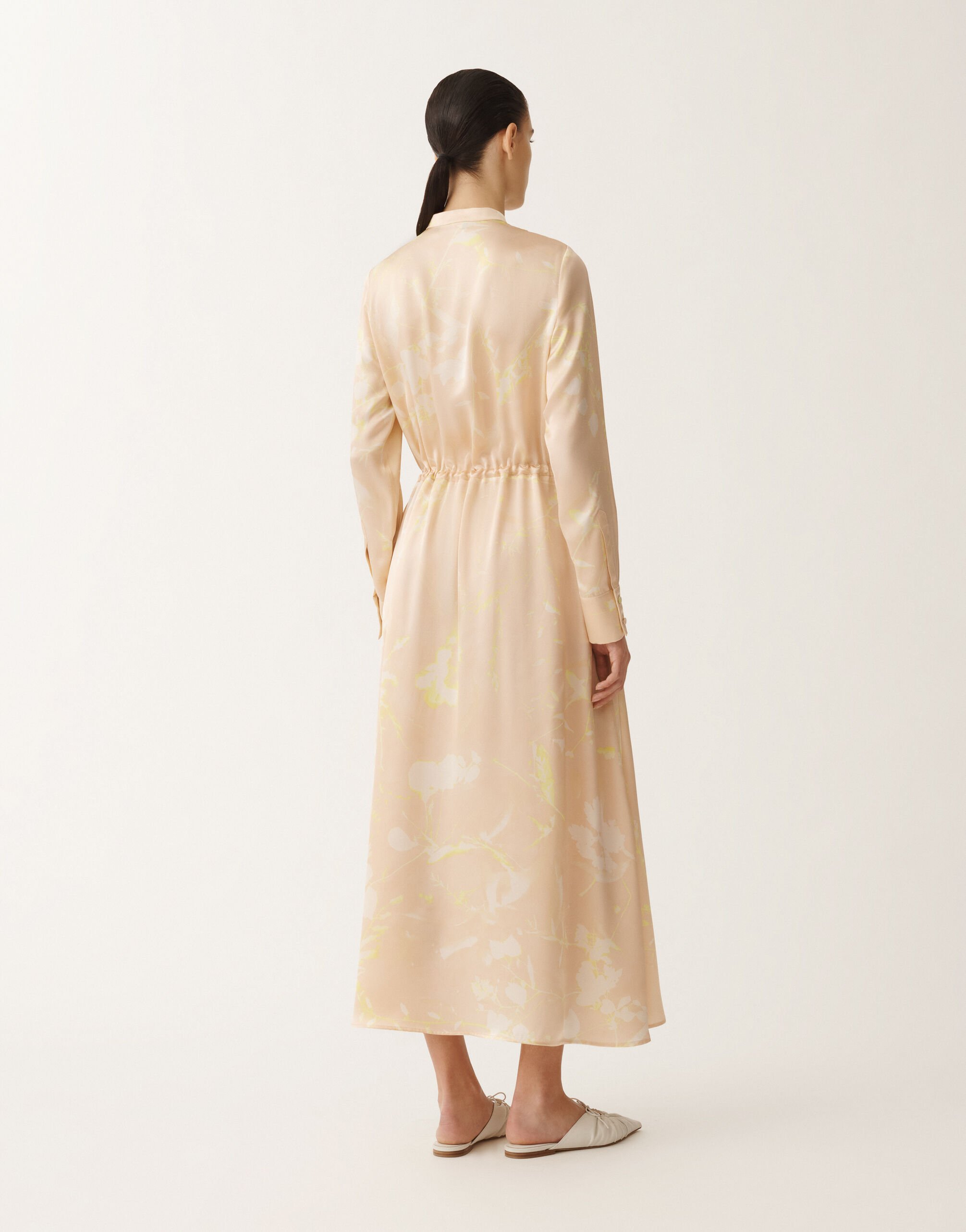 Fabiana Filippi Blusenkleid mit Print Tilia aus Seide, puderrosa ROSA ABD265F206D8270000