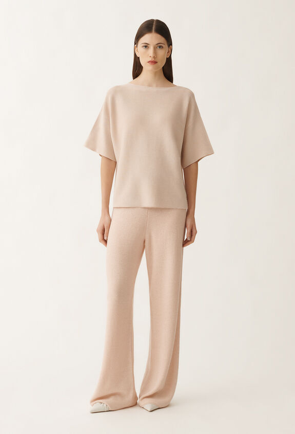 Fabiana Filippi Maglia in cotone e lurex, cipria ROSA MAD265F097L2330000