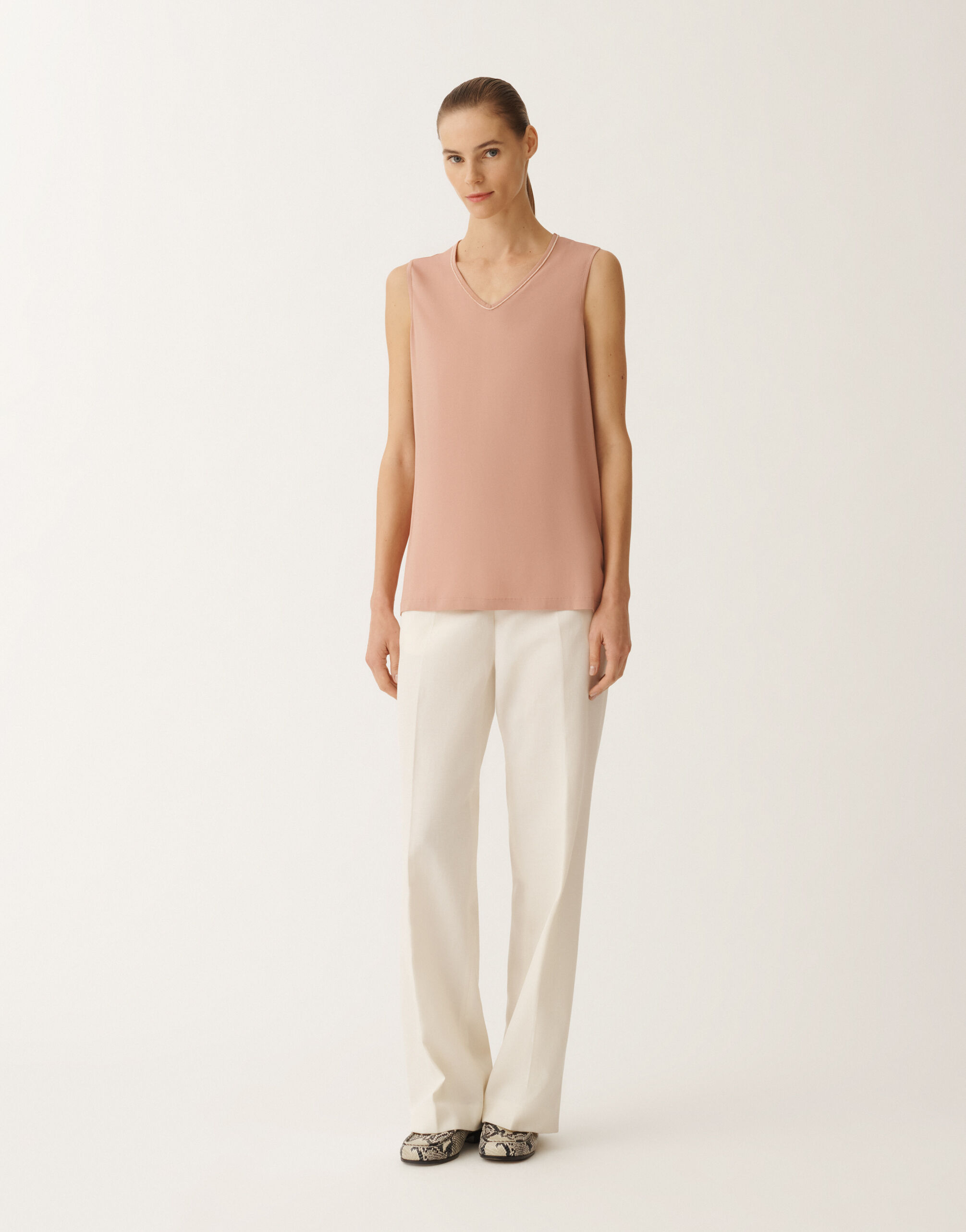 Fabiana Filippi Stretch sablé vest top, blush PINK TPD265F773L2350000