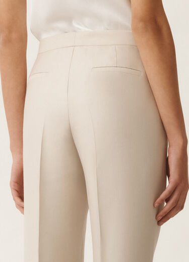 Fabiana Filippi Hose Montefalco aus Mikadostoff in Baumwolle und Seide, greige BRAUN PAD265F326D7870000