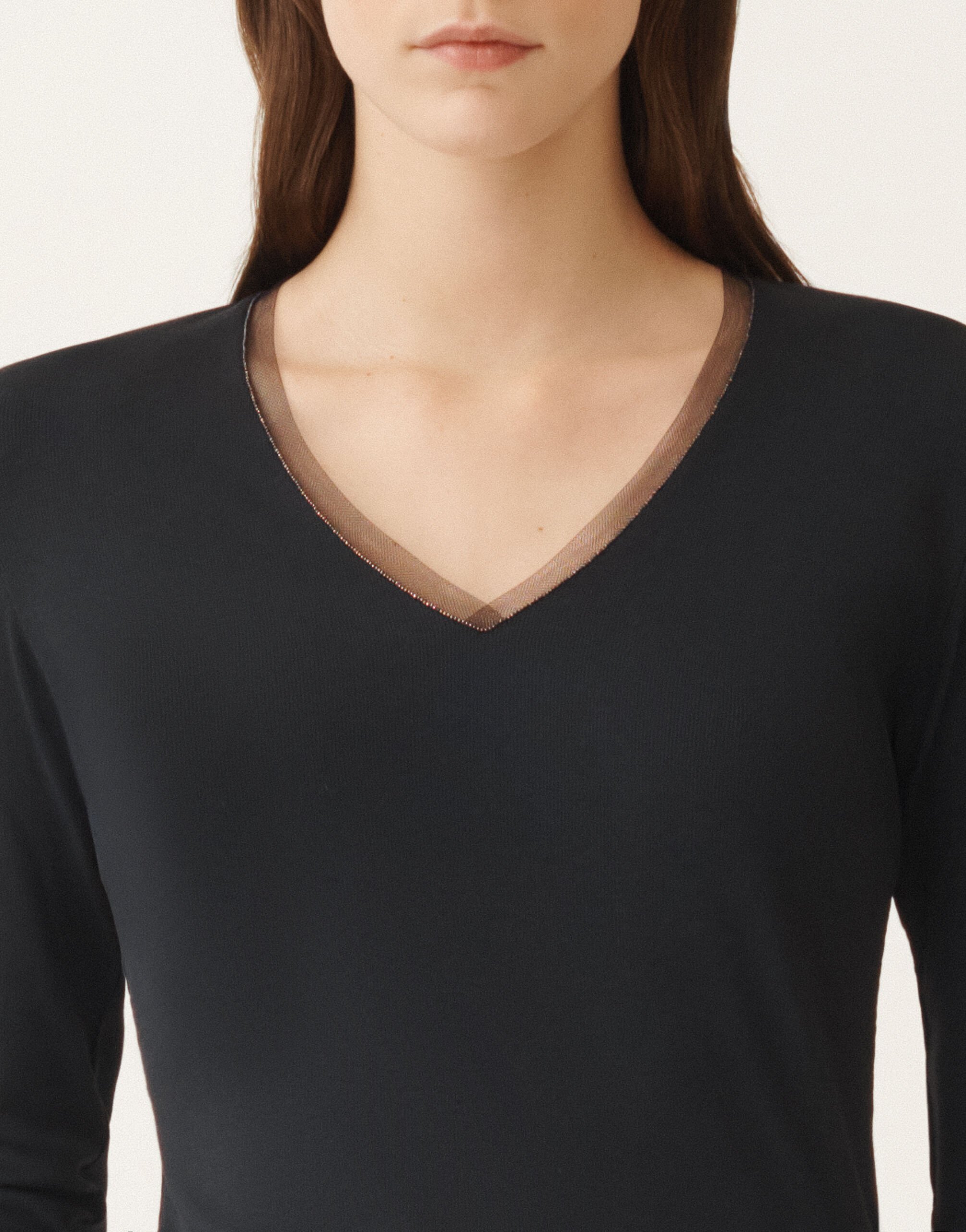 Jersey T-shirt, midnight blue for Women | Fabiana Filippi® Jersey T-shirt, midnight blue for Women | Fabiana Filippi®