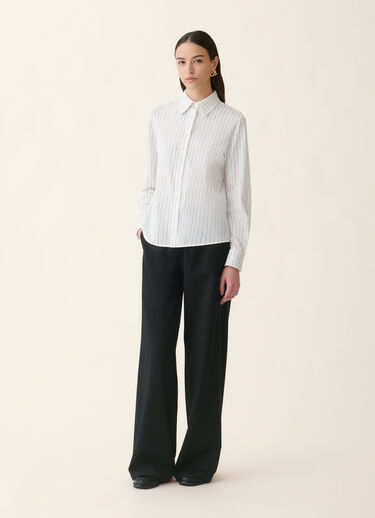 Pinstripes Signature printed jersey shirt, silk white Fabiana Filippi Pinstripes Signature printed jersey shirt, silk white Silk white CAD226F233M4620000