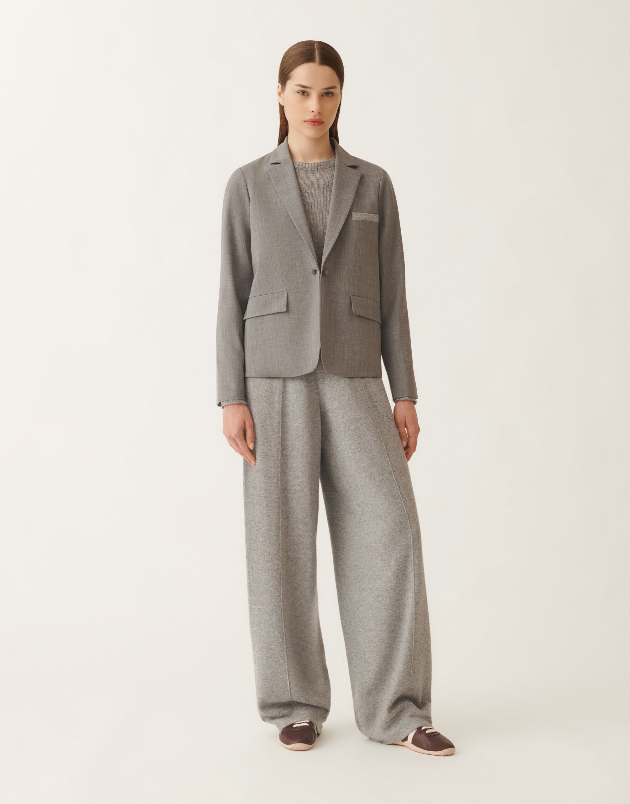 Fabiana Filippi Cool wool jacket, melange rock GREY GCD215F201L5650000