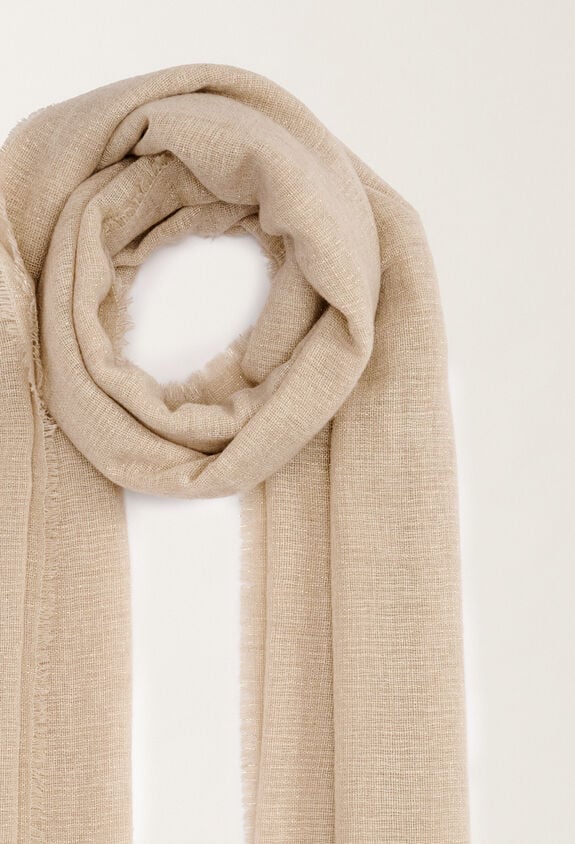 Fabiana Filippi Silk cashmere scarf with lurex, butter WHITE SAD215A881L8010000