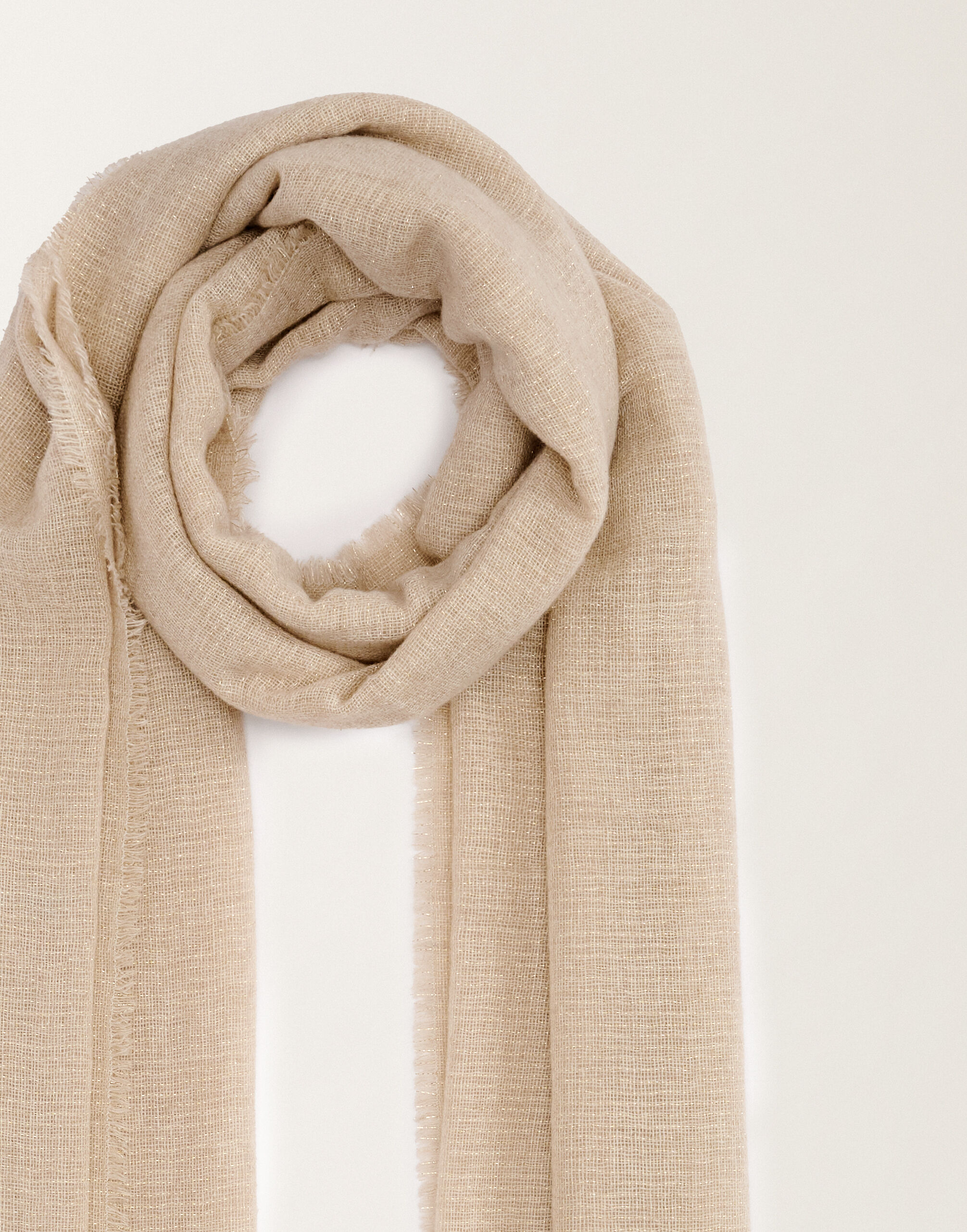 Fabiana Filippi Silk cashmere scarf with lurex, butter WHITE SAD215A881L8010000