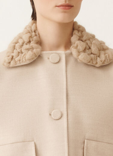 Fabiana Filippi Kurze Jacke aus Double-Wollgewebe, seilbraun und weidenfarben Beige CTD215F261L5110000