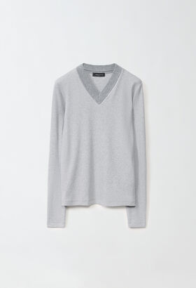 Fabiana Filippi Jersey T-shirt, pebble grey PINK JED224F278SK000000