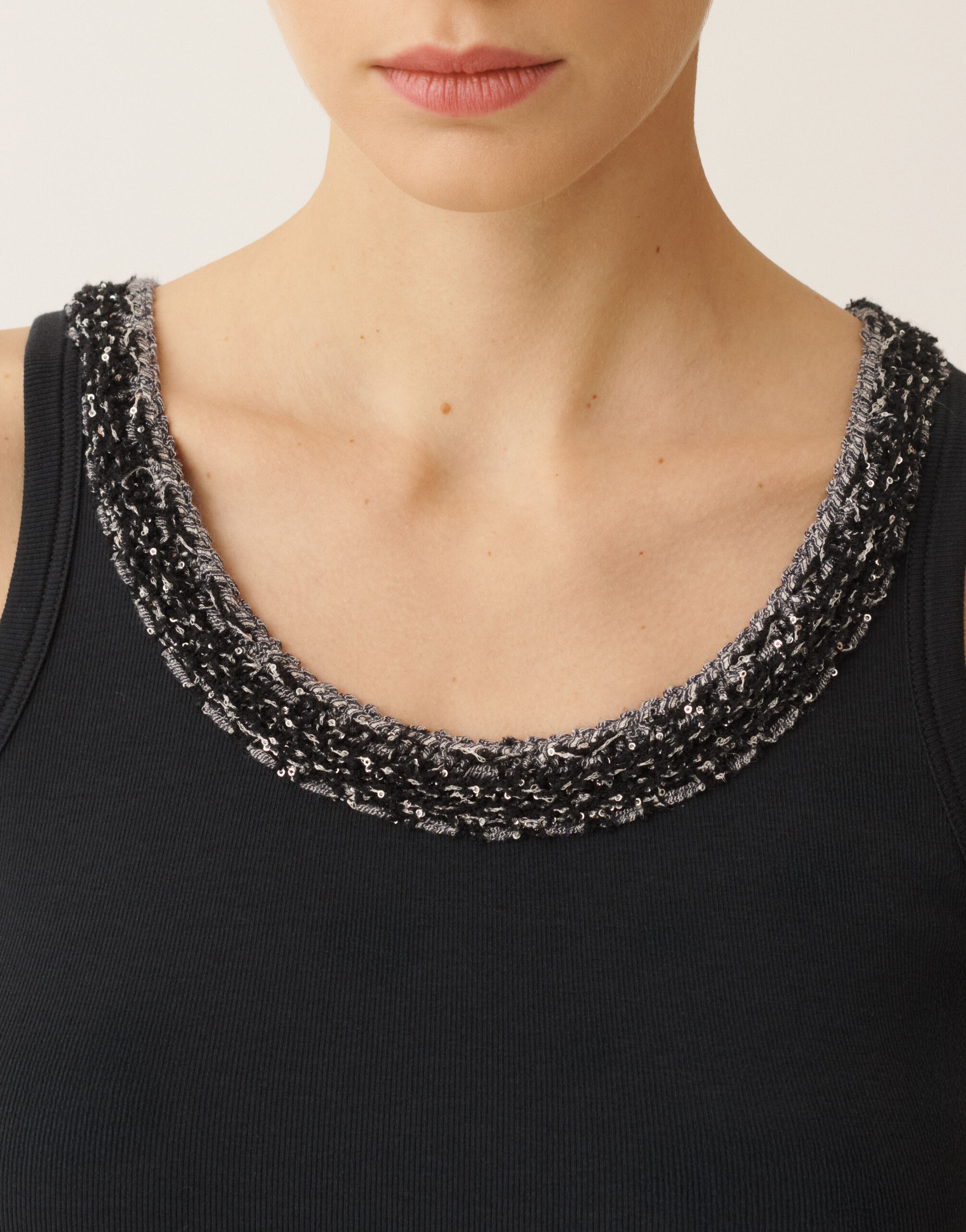 Fabiana Filippi Jersey tank top, midnight blue Night Blue JED266F602L9180000