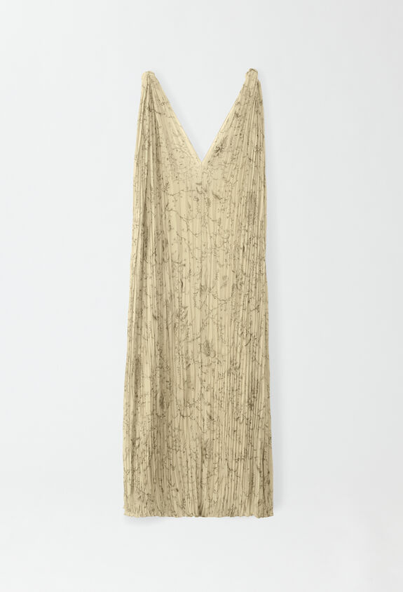 Fabiana Filippi Kleid aus plissiertem Georgette, Pistazie ABD274F741H2970000