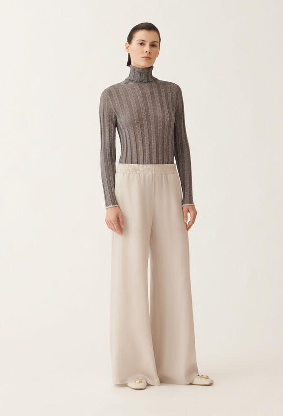 Fabiana Filippi Pantalone Amelia in enver satin, polvere GRIGIO PAD215F291D9080000