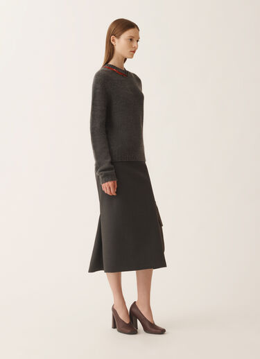 Fabiana Filippi Bi-stretch fresco wool skirt, slate Grey GND225F807L6120000