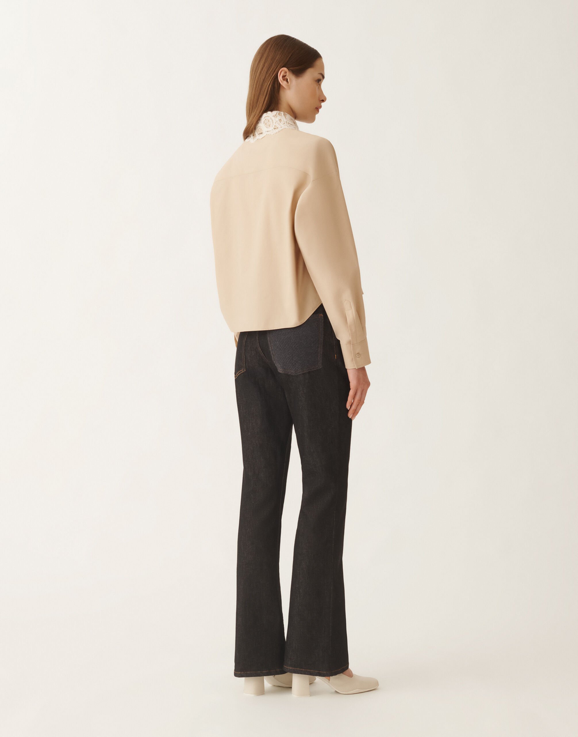 Fabiana Filippi Poplin cropped shirt, maple BEIGE CAD215F313L5710000
