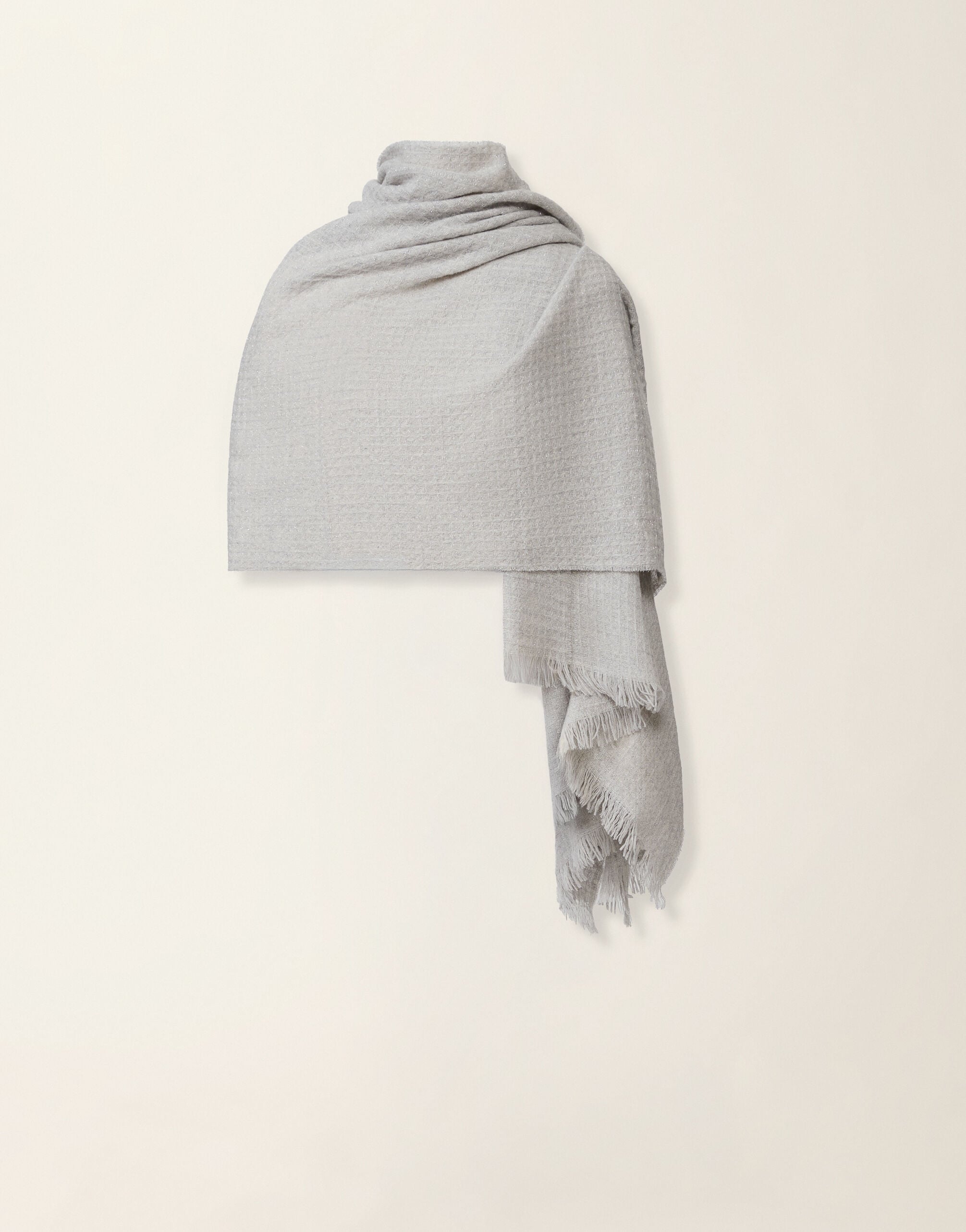 Wool and cashmere scarf with lurex, granite Fabiana Filippi Wool and cashmere scarf with lurex, granite Granite SAD216A874M5260000