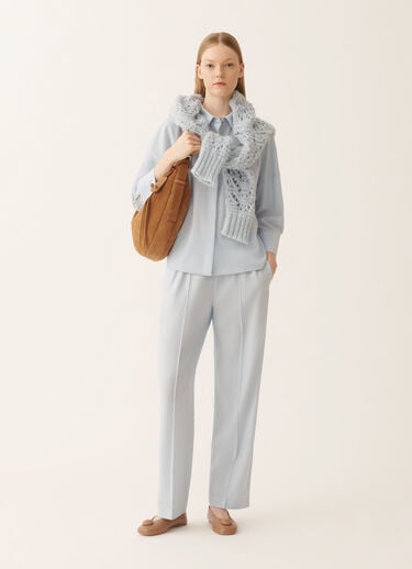 Fabiana Filippi Gubbio jogging pants in lightweight bi-stretch wool, aqua Blue PAD266F322L7630000