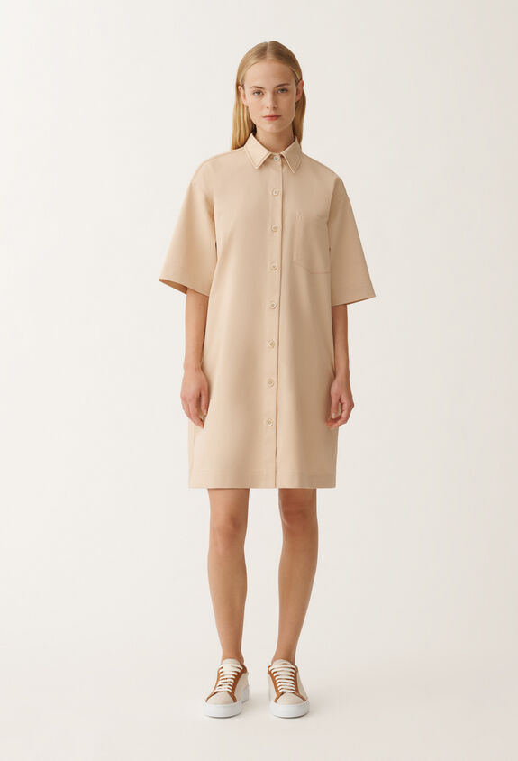Fabiana Filippi Cotton gabardine mini dress, sand BROWN ABD265F229L1920000