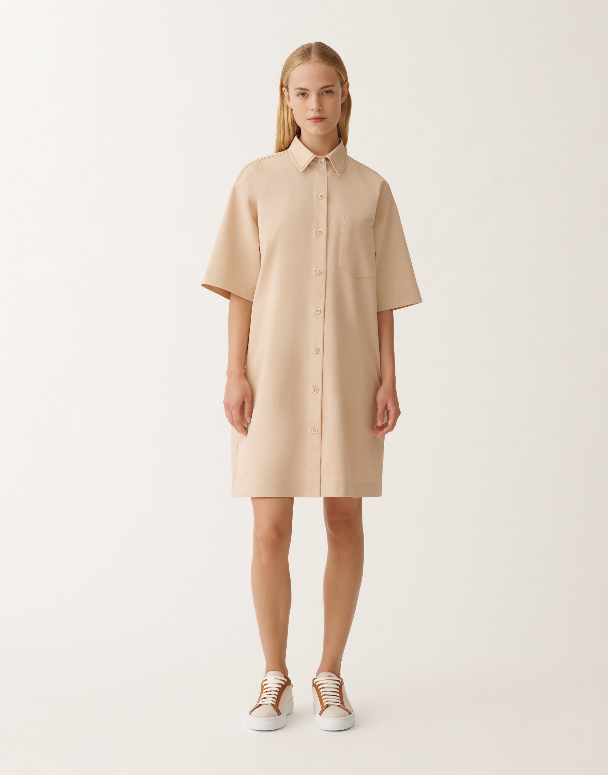 Fabiana Filippi Cotton gabardine mini dress, sand BROWN ABD265F229L1920000