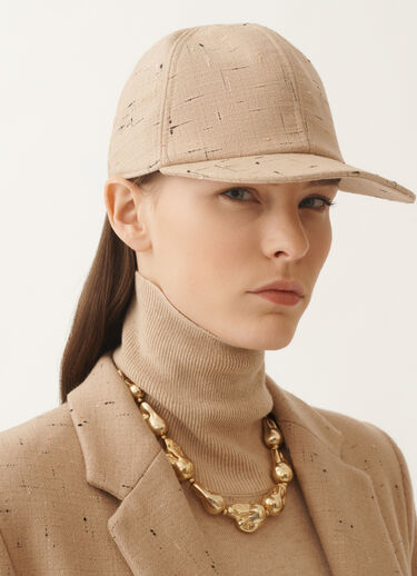 Fabiana Filippi Baseball cap in buttoned tailoring, maple BEIGE SAD215A879D8920000