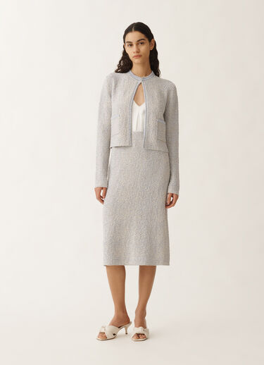 Fabiana Filippi Lurex knit tweed cardigan, vanilla and mauve VANILLA/LAVENDER MAD275F584L3660000