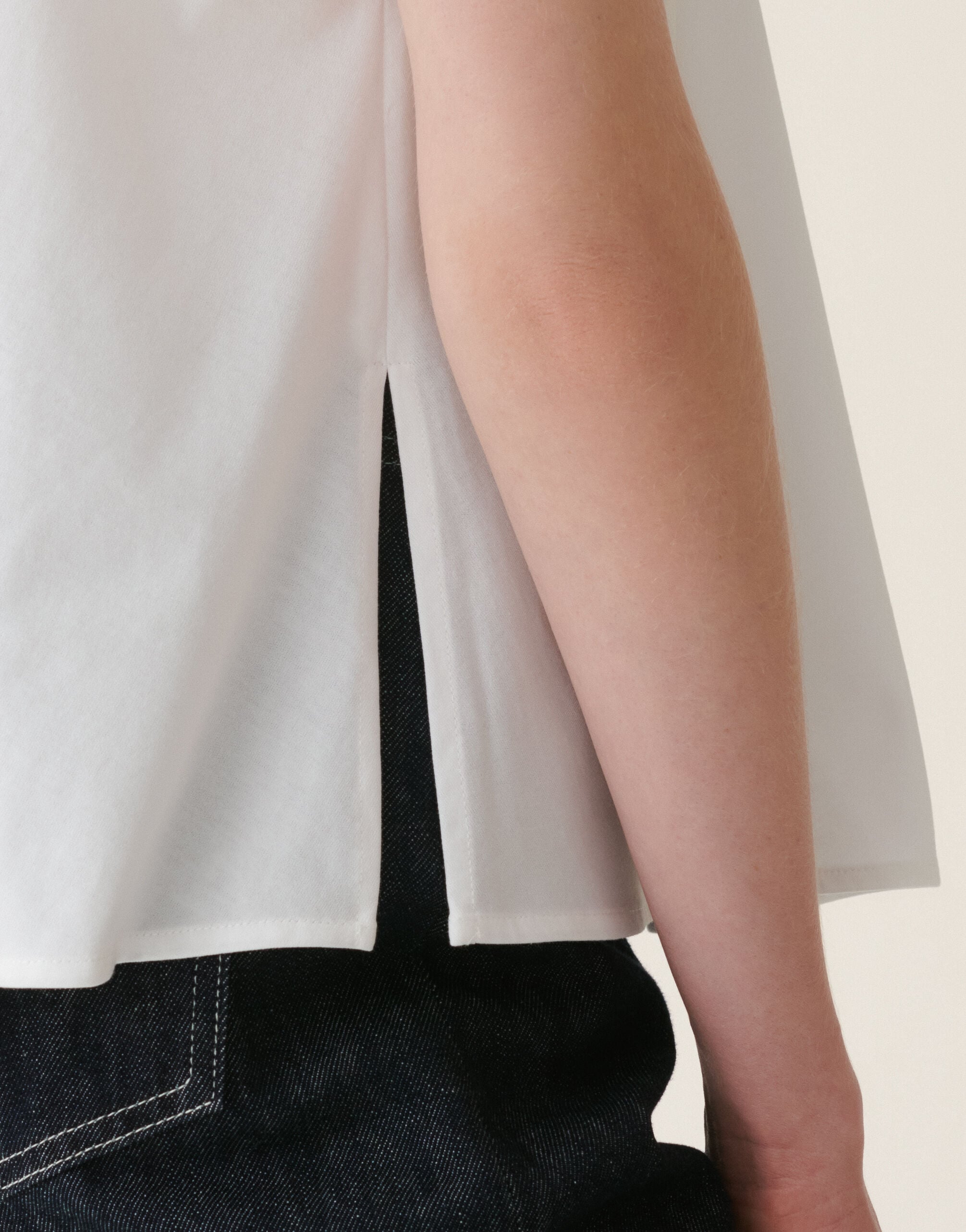 Cotton jersey top, optical white Fabiana Filippi Cotton jersey top, optical white Optical white JED216F116M3340000
