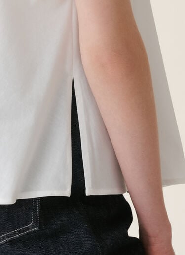 Cotton jersey top, optical white Fabiana Filippi Cotton jersey top, optical white Optical white JED216F116M3340000
