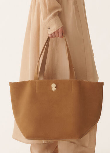 Fabiana Filippi Medium Eclissi suede and wicker tote bag Brown BGD266A809M0000000