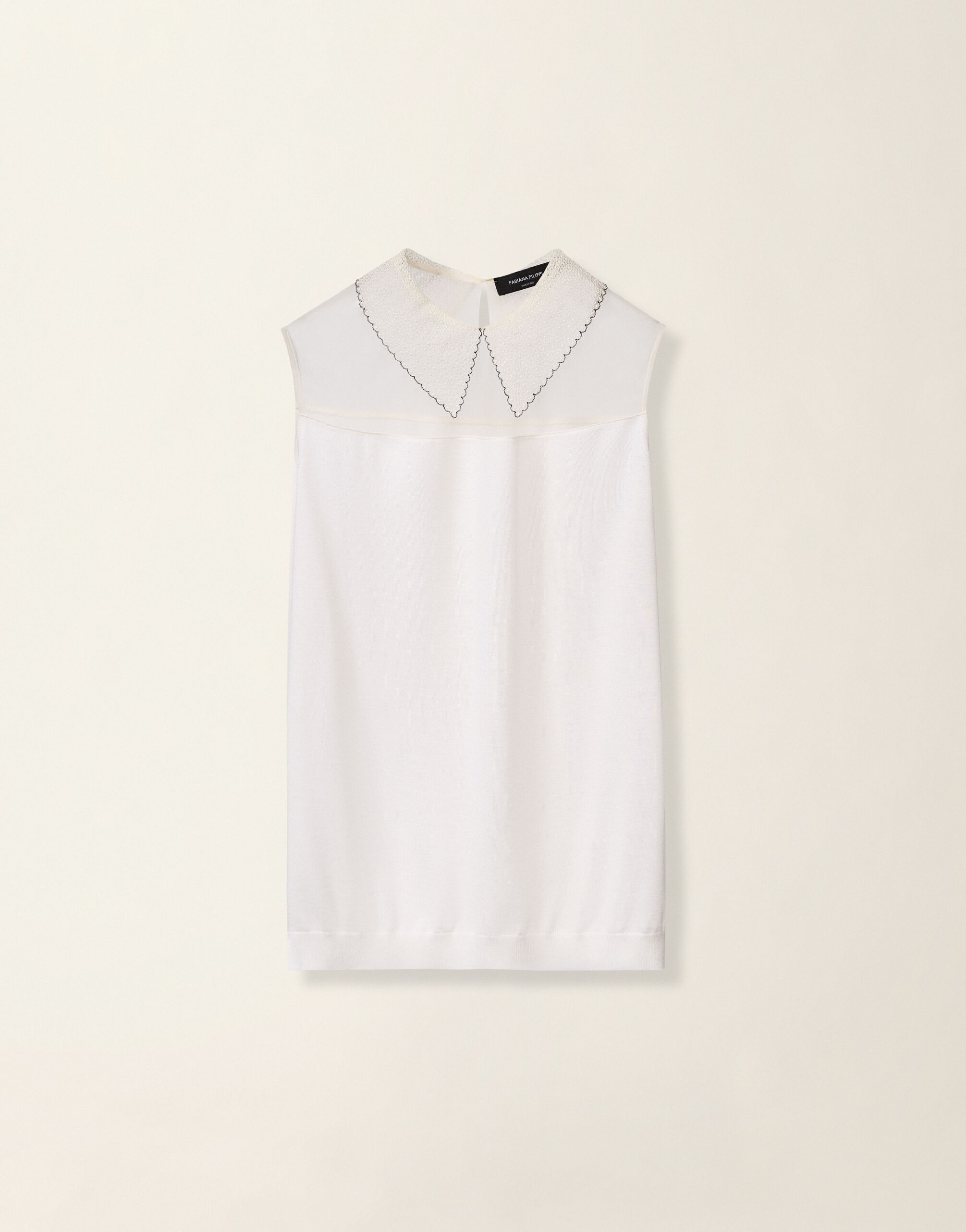Pull sans manches en cachemire et soie, raphia Fabiana Filippi Pull sans manches en cachemire et soie, raphia Raphia MAD216F008M3190000