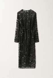 Fabiana Filippi Kleid aus Organza mit Paillettenstickerei, schwarz SCHWARZ ABD265F218L1840000