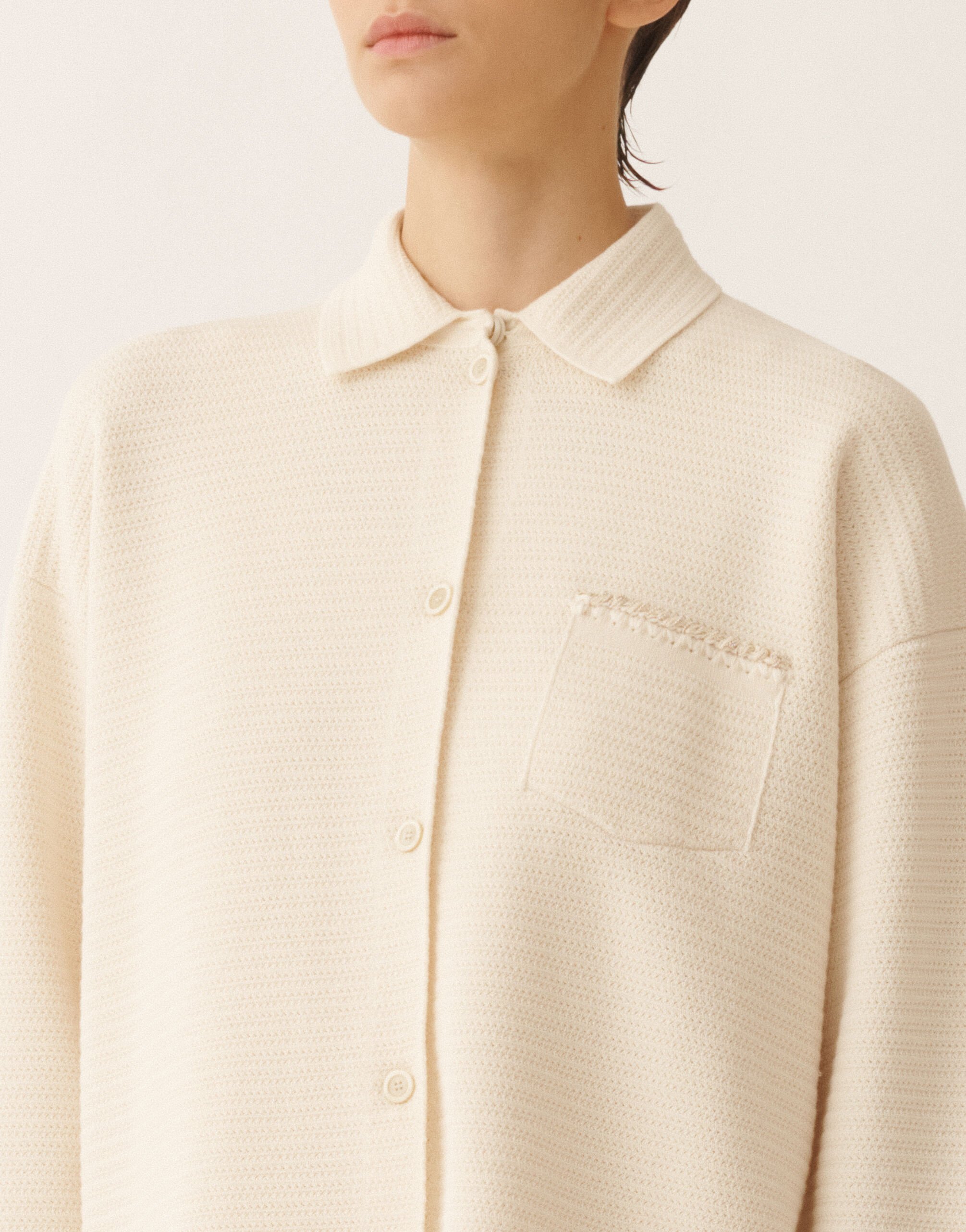 Fabiana Filippi Hemd aus Wolle und Baumwolle, Butterfarbe Butter MAD266F043L7670000