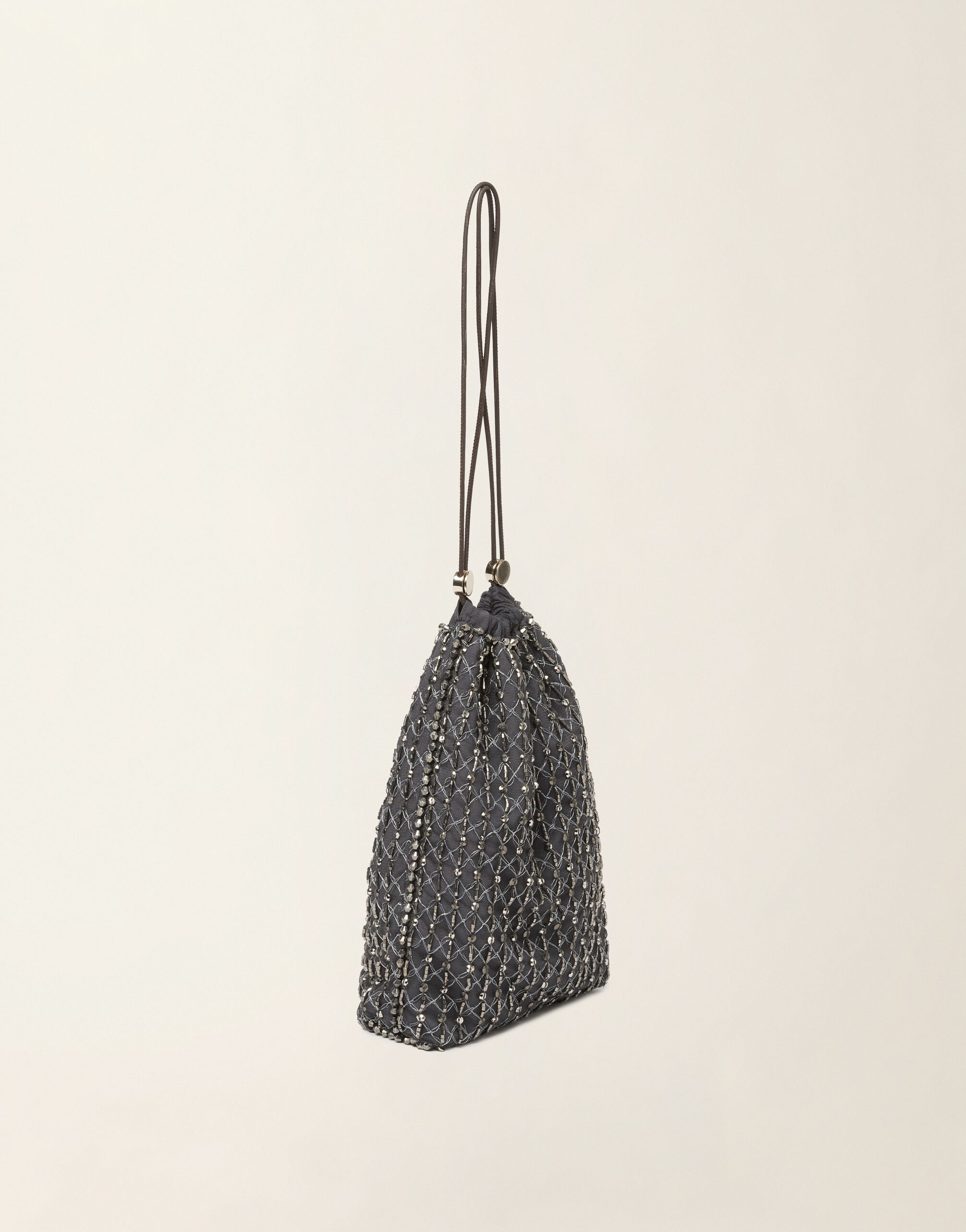 Moonlight embroidered pouch, charcoal Fabiana Filippi Moonlight embroidered pouch, charcoal Charcoal BGD226A946M4400000