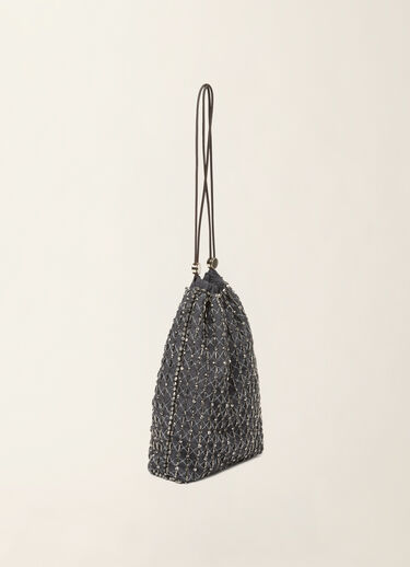 Moonlight embroidered pouch, charcoal Fabiana Filippi Moonlight embroidered pouch, charcoal Charcoal BGD226A946M4400000
