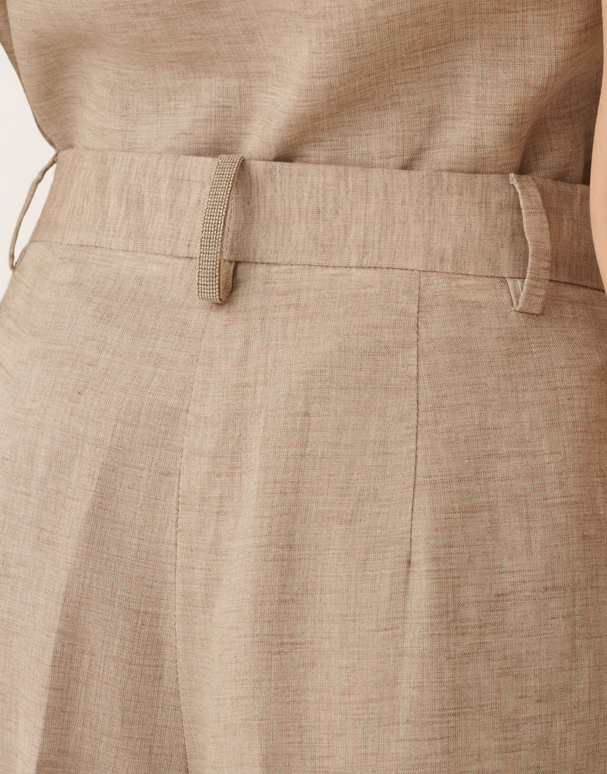 Fabiana Filippi Linen canvas pants, taupe DOVE GREY PAD276F801M1310000