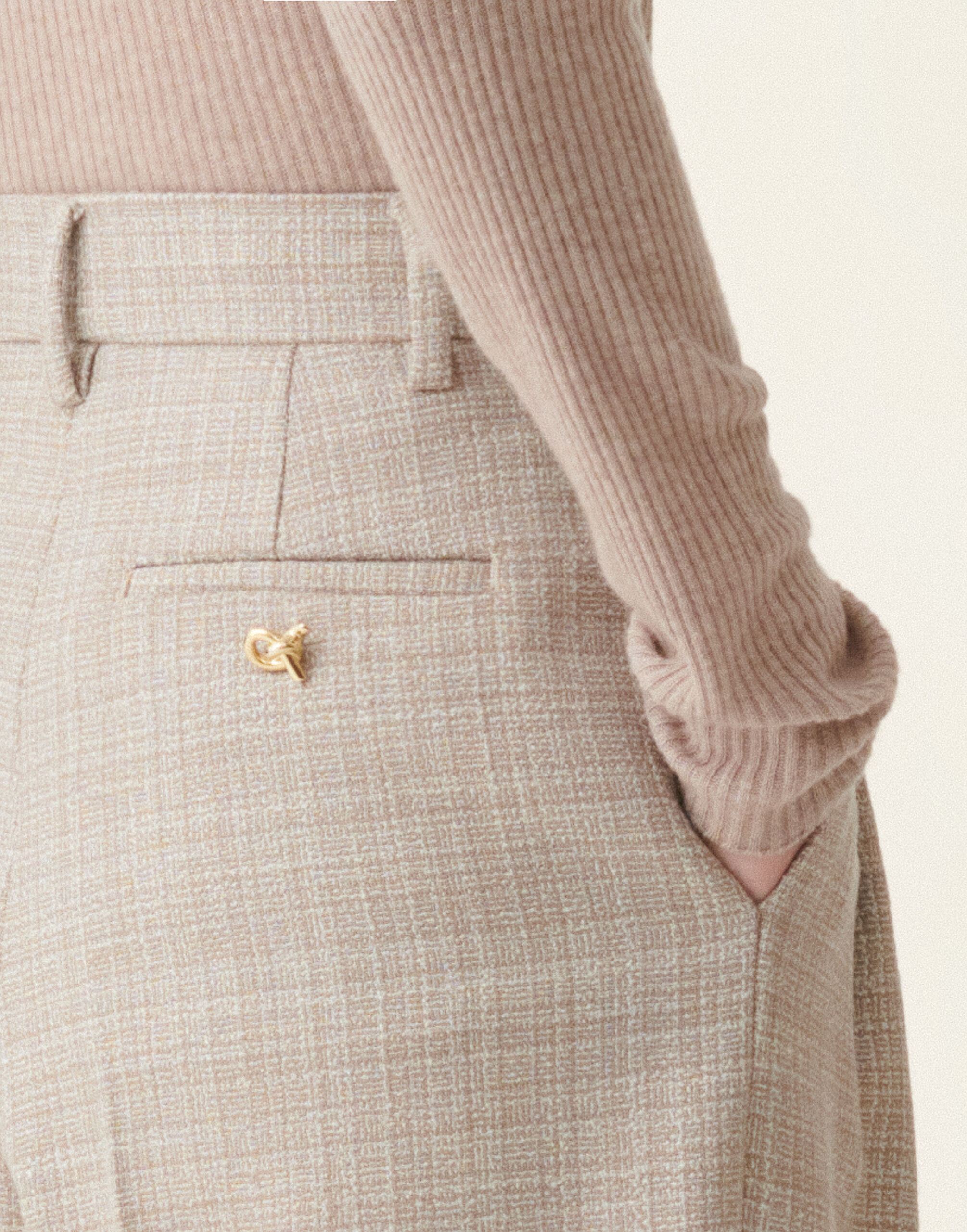 Fabiana Filippi Pantalone in mouliné, moka meringa Moka meringa PAD216F298D9830000