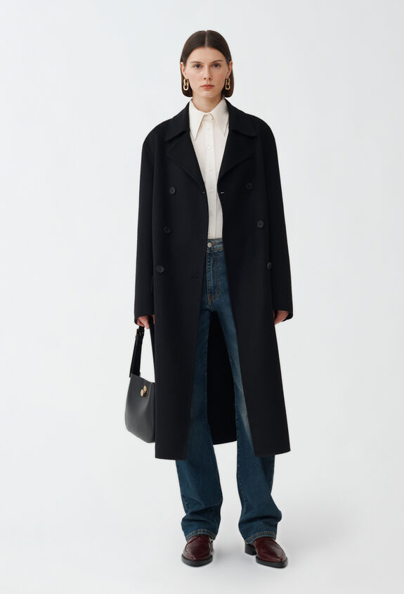 Fabiana Filippi Double wool and cashmere coat, black BLACK CTD224F625L0940000