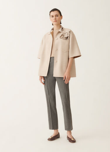 Fabiana Filippi Double wool shirt jacket, rope and wicker BEIGE CTD215F306L5530000