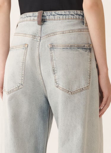 Fabiana Filippi Marbled aqua denim pants Blue PAD266F342L7310000